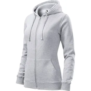 Dámská mikina Trendy Zipper mikina dámská světle šedý melír XS