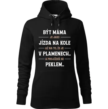 Dámská mikina DOBRÝ TRIKO Dámská mikina s potiskem Být máma Velikost dámské mikiny: 2XL, Barva: Černá