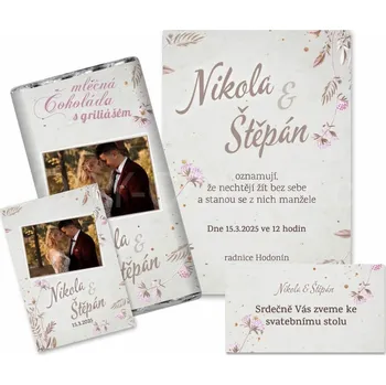 Svatební dekorace Svatební set s mléčnou čokoládou 4