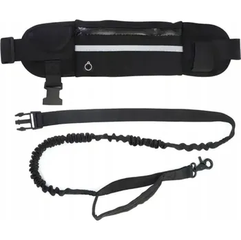 Vodítko pro psa VODÍTKO NA BĚHÁNÍ SE PSEM S PÁSEM A ELASTICKOU LEDVINKOU