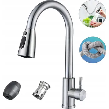 Vodovodní baterie Nástěnná kuchyňská baterie k umyvadlu s regulací, stříbrná