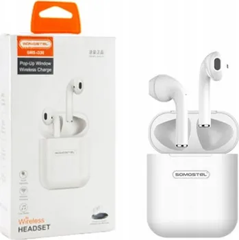 Sluchátka BLUETOOTH SLUCHÁTKA SOMOSTEL EARBUDS BÍLÁ I330 TWS BEZDRÁTOVÁ S NABÍJENÍM