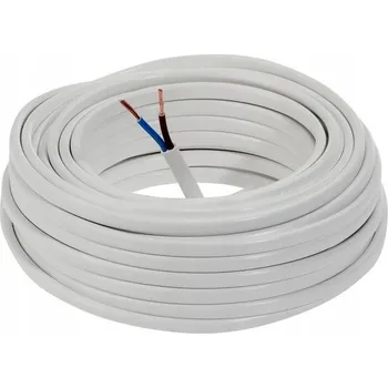 elektrický kabel Plochý elektrický kabel ohebný (lanko) instalační OMYp 2x0,50 bílý