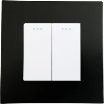 vypínač DVOJITÝ KLAPKOVÝ SPÍNAČ SVĚTLA PLASTOVÝ ČERNO-BÍLÝ