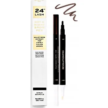 Tužka na obočí Revolution PRO Day & Night BROW Pen Oční linky a Sérum na OBOČÍ - TMAVĚ Hnědá