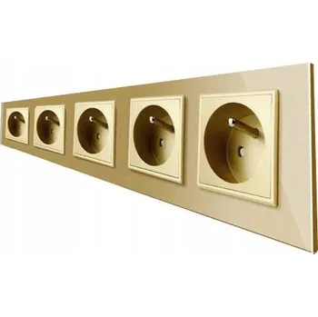 Elektrická zásuvka Elektrická Zásuvka nástěnná BarON zlatá