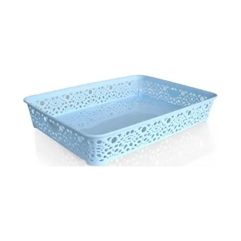Úložný box Mega Plast, Košík MONAKO S, 6 x 26 x 20 cm, světle modrý