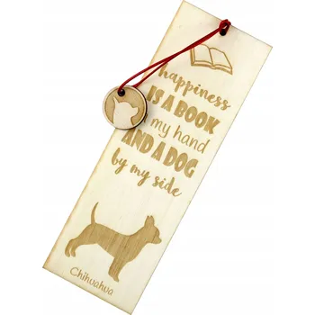 Doplněk ke knize Čivava krátkosrstá gravírovaná záložka do knihy se psem, jméno psa