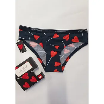 Kalhotky Dámské kalhotky John Frank WJFD-S127-HEART L černá