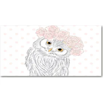 Obraz Kuchyňský panel Sova ve věnci 120x60 cm + LEPIDLO