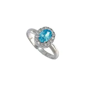 Prsten Stříbrný prsten se swiss blue zirkonem velikost prstenu 53