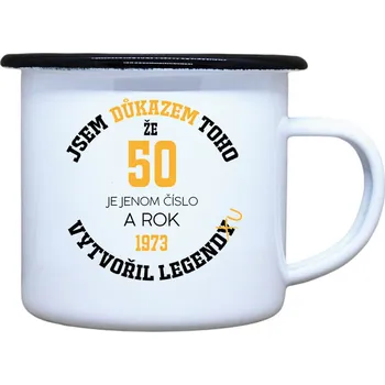 DOBRÝ TRIKO Plecháček s potiskem 50 legenda Velikost plecháčku: 330 ml