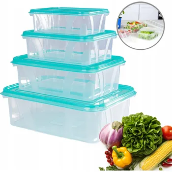 Dóza na potraviny Sada 4 Nádob na Potraviny 0,4 0,7 1,2 2,1 l