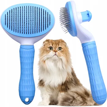 Kartáč pro zvířata KARTÁČ PRO PSA KOČKU SAMOČISTÍCÍ HŘEBEN NA ČESÁNÍ CHLUPŮ VELKÝ V2