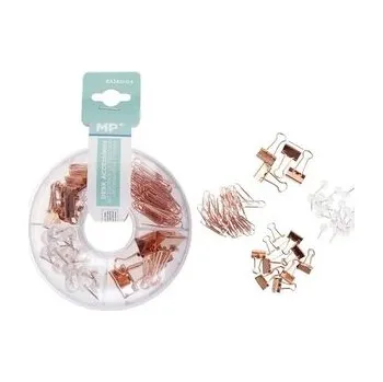 Set školních potřeb Zestaw biurowy spinacze, pinezki, klipsy