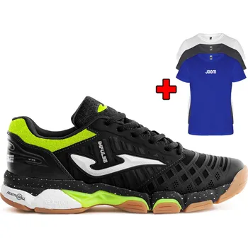 Pánská sálová obuv Badmintonová obuv JOMA V.IMPULSE 2401 BLACK / LEMON FLUOR + b - UK 7,5