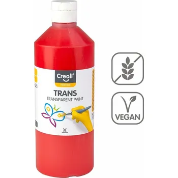 Vodová barva Transparentní barva Creall Trans - 500 ml / červená