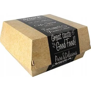 Jednorázové nádobí Ekologické obaly na burger 15x15x9 cm 50 Ks.