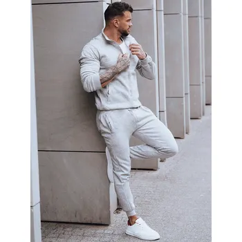 Pánská mikina Světle šedá pánská teplákovka s mikinou na zip AX0732 Velikost: 2XL