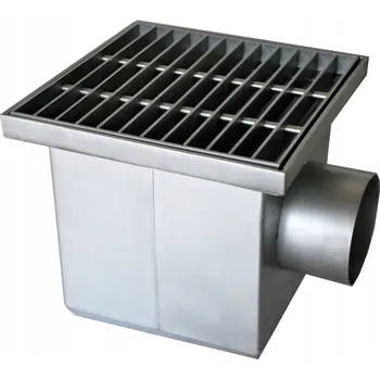 Nerezový podlahový žlab 22x22 cm s bočním odtokem