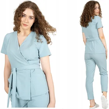 Dámská tunika Elastická lékařská tunika s obálkovým sakem a viskózou CARMEN PISTÁCIE vel. 50