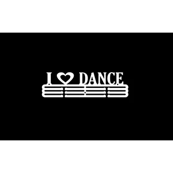 Věšák I Love Dance #3 - BÍLÝ - Věšák na medaile 40 cm
