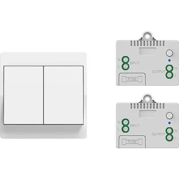vypínač Bezdrátový vypínač světla - 1x Dvojitý vypínač se 2 přijímači