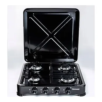 Turistický vařič Přenosný plynový vařič se 4 hořáky, černý kovový K-04TB Ravanson