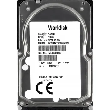 Interní pevný disk WORLDISK 147GB 10K SCSI U320 3.5" disk MXJ3147SC680600W