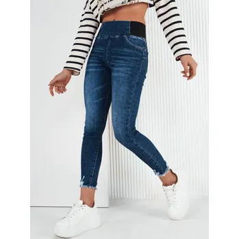 Dámské džíny Tmavě modré džínové kalhoty s gumou v pase LERATE UY1921 Velikost: XS