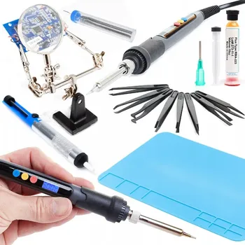 Páječka PÁJEČKA TECHREBAL 60W LCD HROT 900M PODLOŽKA TAVIDLO ODSÁVAČ PINZETA ESD LUPA