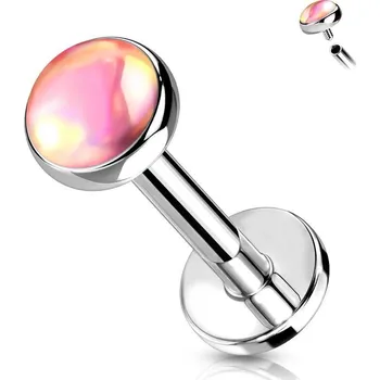 Piercing Labreta / piercing do brady (růžová 1,2 x 8 mm)