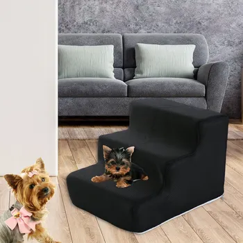 Schůdek Schůdky pro psy Rampa pro kočky Schody pro domácí mazlíčky Víceúčelové S 3 stupně Černé