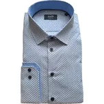 Pure by Hatico Košile Pure Modern Fit modrý / hnědý vzor velikost: 43/44, délka rukávu: dlouhý rukáv