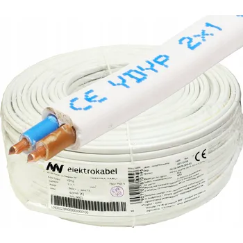elektrický kabel Kabel CYKYp 2x1mm 450/750V měděný drát 2x1 plochý 50m