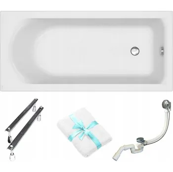 Vana Obdélníková akrylátová vana City od Cersanit 160x75 + sifon, nohy, držák na ručník