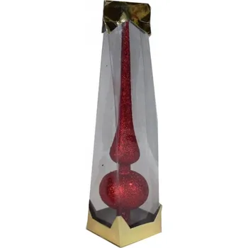 Vánoční dekorace PLASTOVÁ ŠPIČKA NA VÁNOČNÍ STROMEK ČERVENÁ OZDOBA