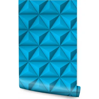 Tapeta Tapeta Moderní Modré TROJÚHELNÍKY Pyramidy 3D