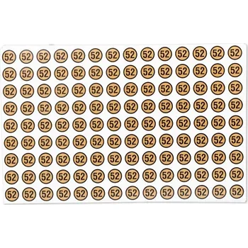 samolepka Samolepky se zlatou velikostí 52, 125 Ks/1 arch