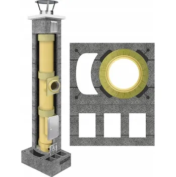 Komín Keramický komín, komínový systém fi 200, 11 m, sada 60 x 50 cm, kompletní 4W