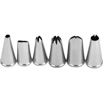 Sada kovových cukrářských špiček na zdobení dortů a koláčů, 6 kusů