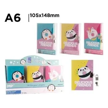 Set školních potřeb Notes A6 zamykany na kłódkę MIX