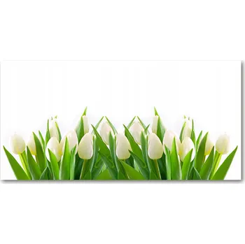 Obraz Kuchyňský panel Bílé tulipány 140x70 cm + LEPIDLO