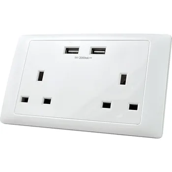 Elektrická zásuvka Síťová zásuvka se 2 USB porty MENGS 2000mAh UK 5V 13A