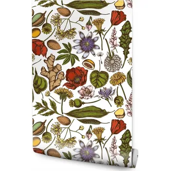 Fototapeta Tapeta květiny luční koření bylinky do jídelny