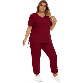 DÁMSKÝ ZDRAVOTNICKÝ KOMPLET SCRUB UNIFORM MODEL TREAT BARVA BURGUNDSKÁ VEL. XXL