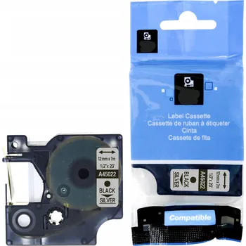 Pásek do tiskárny Páska do Dymo 45022 12mm 7m STŘÍBRNÁ/ČERNÝ potisk