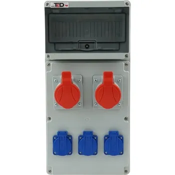 Elektrická zásuvka STAVEBNÍ ROZVADĚČ 400V 32A/5P + 400V 16A/5P + 3 X 230V 16A 10M