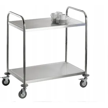 Servírovací stolek Servírovací vozík se 2 policemi z nerezové oceli FELIX Saro 213-40011
