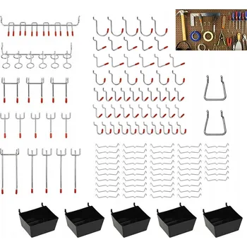 Obraz 122 ks Sada kovových háčků na děrovanou desku